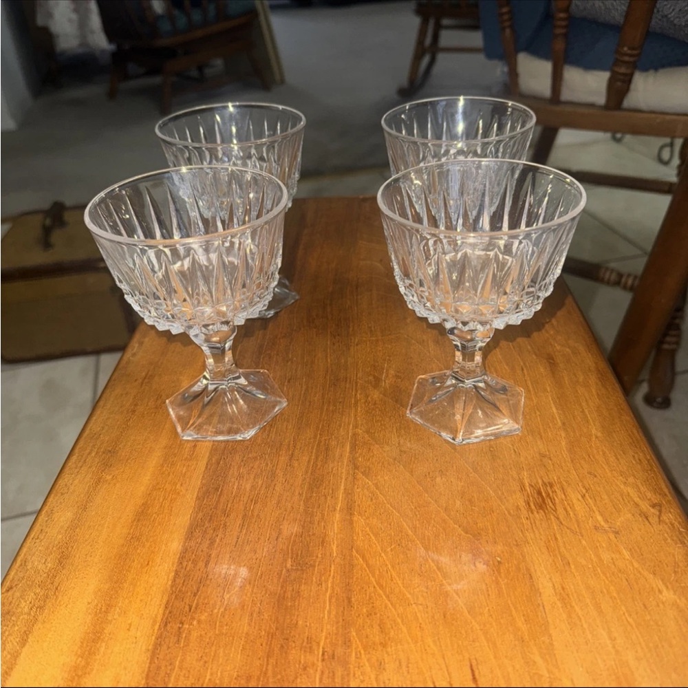 4 - Fostoria Heritage Clear Champagne Sherbet Glass 5” Tall
